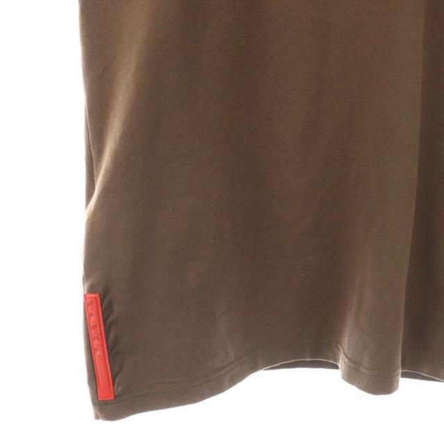 【中古】プラダ リネアロッサ PRADA LINEA ROSSA サイドロゴ バックポケット クルーネックTシャツ 半袖 M ブラウン_3