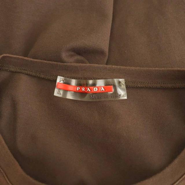 【中古】プラダ リネアロッサ PRADA LINEA ROSSA サイドロゴ バックポケット クルーネックTシャツ 半袖 M ブラウン_5