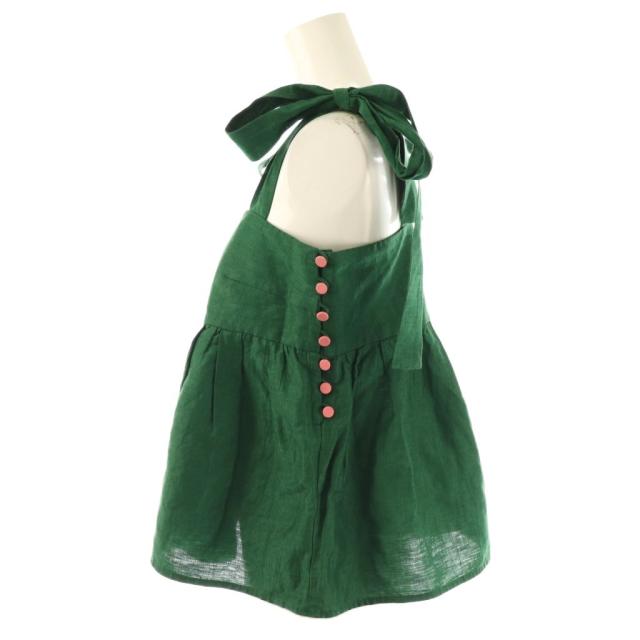 【中古】マイラン Linen Shoulder Ribbon Blouse セットアップ キャミブラウス ワイドパンツ S F グリーン ピンク 中古】マイラン Linen Shoulder Ribbon Blouse セットアップ キャミ