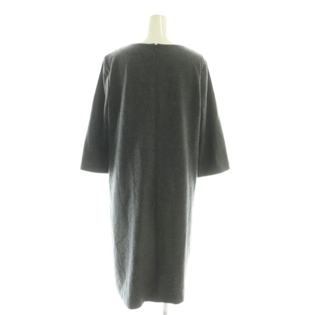 中古】レリアン Leilian ウール フリル 七分袖 ワンピース ひざ丈 9