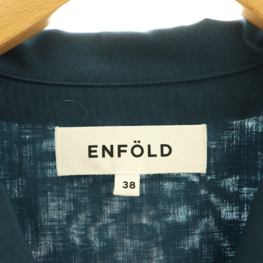 【中古】エンフォルド ENFOLD 25AW OPEN-COLLAR CROPPED SHIRT シャツ ブラウス 38 ダークブルー /CX ■OS レディース 中古】エンフォルド ENFOLD 25AW OPEN-COLLAR CROPPED SHIRT シャツ