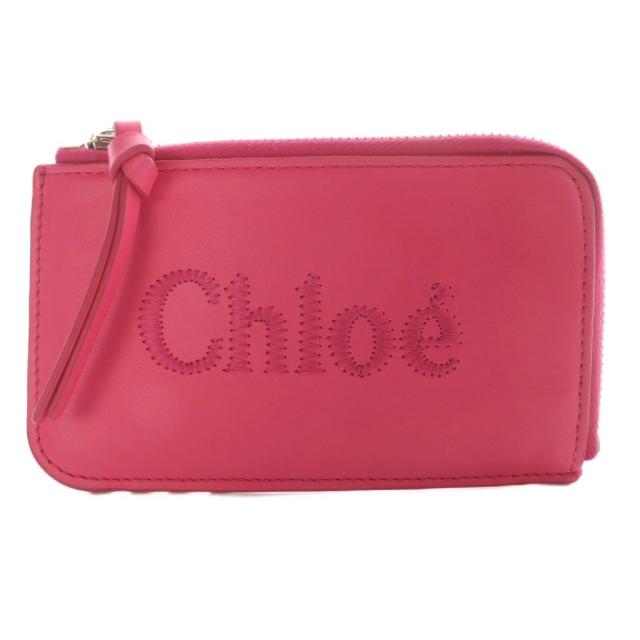 【中古】クロエ CHLOE ロゴ刺繍 スモールパース カードケース ケース 小銭入れ レザー ピンク レディース 中古】クロエ CHLOE ロゴ刺繍 スモールパース カードケース コイン