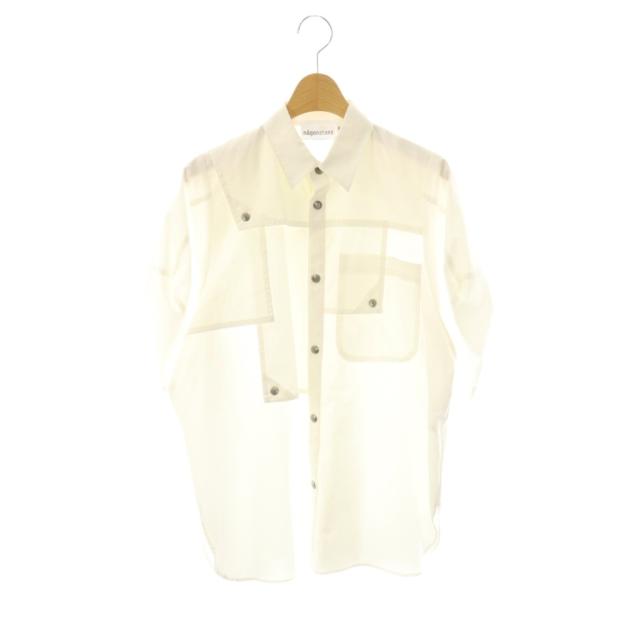 【中古】ナゴンスタンス nagonstans 3/4-sleeves shirt 半袖シャツ M ホワイト /DF ■OS レディース