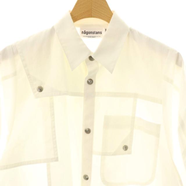 【中古】ナゴンスタンス nagonstans 3/4-sleeves shirt 半袖シャツ M ホワイト /DF ■OS レディース