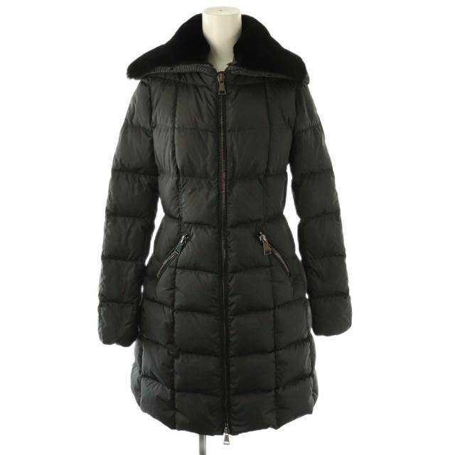 【中古】モンクレール MONCLER DAVIDIA ラムファー付き ダウンコート ダウンジャケット アウター 00 グレー
