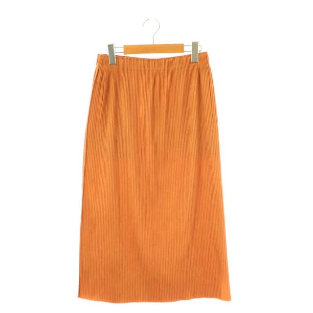 【中古】ミーイッセイミヤケ 25SS MIX FINE KNIT PLEATS BOTTOM プリーツスカート ロング オレンジ /DF ■OS 中古】ミーイッセイミヤケ me ISSEY MIYAKE 25SS MIX FINE KNIT PLEATS