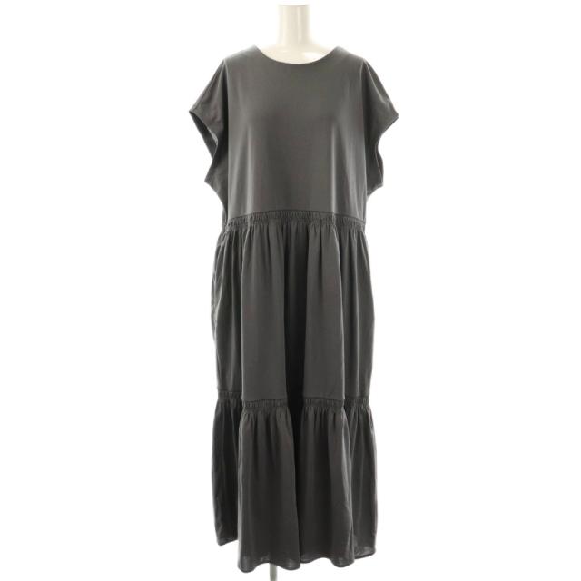 【中古】未使用品 クミキョク 組曲 25SS サマージャージーティアードワンピース ロング フレンチスリーブ