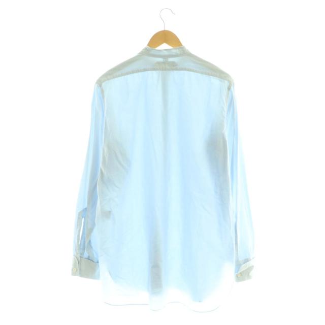 中古】オーベルジュ AUBERGE スタンドカラーL/Sコットンシャツ 42 水色