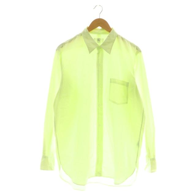 【中古】ヘリル HERILL Suvin Reguler collar Shirtsレギュラーカラーシャツ 2 黄緑 ライトグリーン メンズ