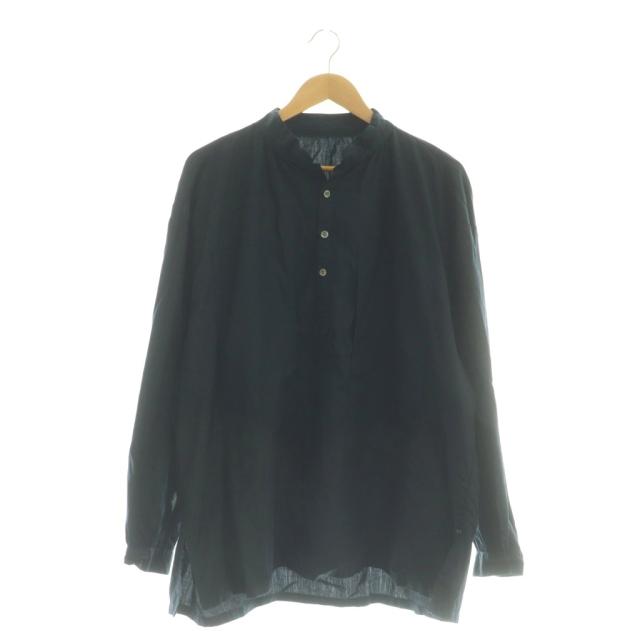 【中古】ポータークラシック Porter Classic STAND COLLAR LONG SMOCK SHIRTシャツ 2 紺 /CX ■OS ■AD メンズ
