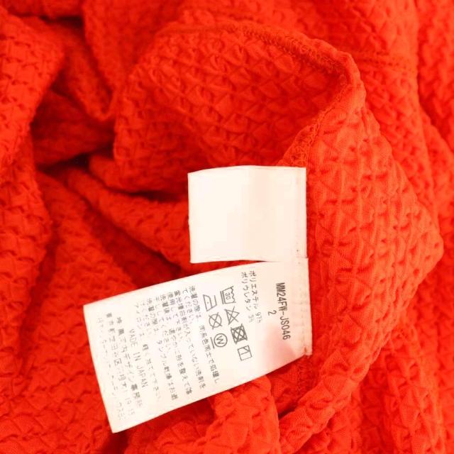【中古】マメクロゴウチ  MM24FW-JS046 Shirring Jersey Jacquard Flared ワンピース ロング フレア 2 オレンジ 中古】マメクロゴウチ MM24FW-JS046 Shirring Jersey Jacquard Flared