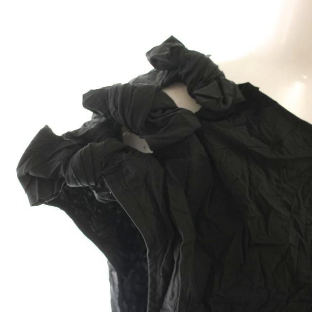 【中古】ヨリ yori 25SS リボンワッシャーブラウス ノースリーブ プルオーバー 36 ブラック /DO ■OS レディース 中古】ヨリ yori 25SS リボンワッシャーブラウス ノースリーブ プル