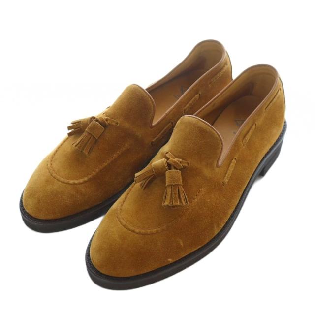 【中古】ダブルエイチ w+h ローファー スリッポンシューズ スエード タッセル キャメル ■SH /RI ■OS メンズ