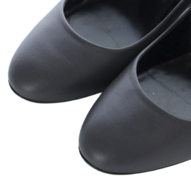 【中古】ピエールアルディ PIERRE HARDY パンプス チャンキーヒール プレーントゥ レザー 37 23.5cm 黒 ブラック