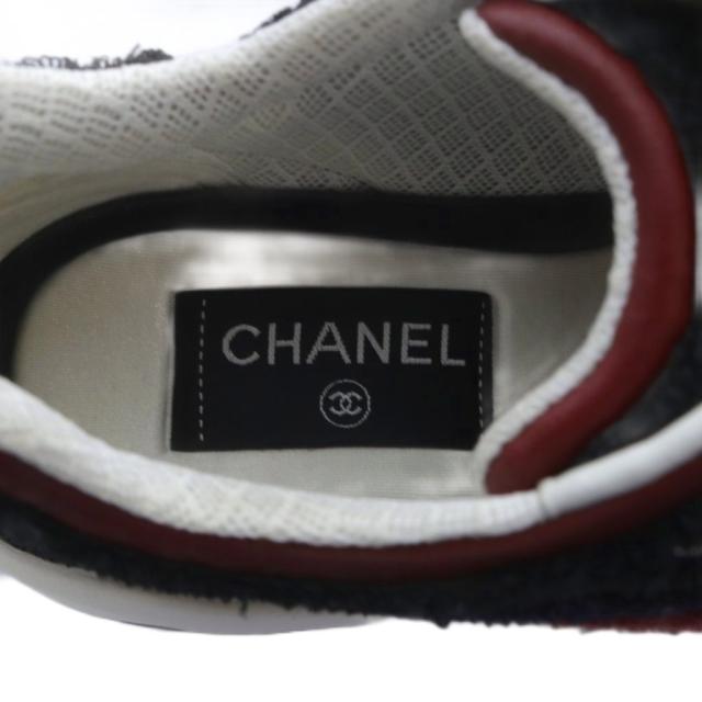 【中古】シャネル CHANEL スニーカー ローカット ココマーク パイル 36 ネイビー ブラック G36256 /YO2 レディース_5