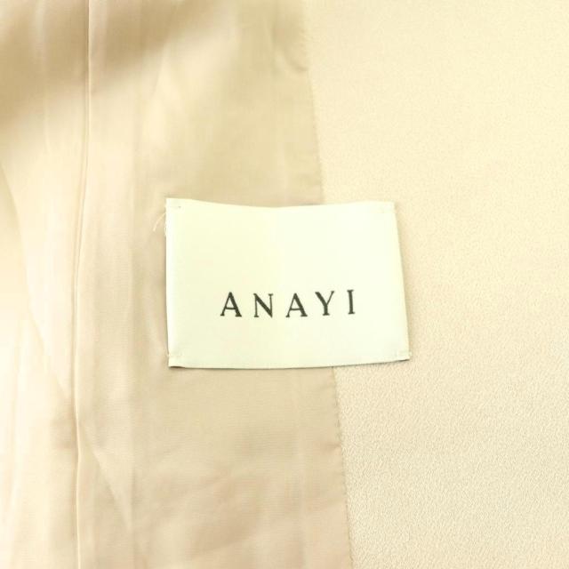 中古】アナイ ANAYI トリアセテートノーカラージャケット 七分袖 36