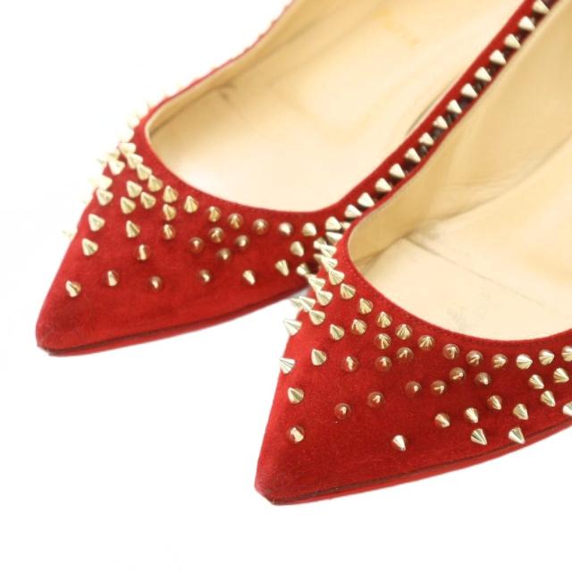 【中古】クリスチャンルブタン ESCARPIC FLAT VEAU VELOURS エスカルピックフラット パンプス 35.5 22.5cm 赤