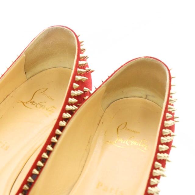 【中古】クリスチャンルブタン ESCARPIC FLAT VEAU VELOURS エスカルピックフラット パンプス 35.5 22.5cm 赤