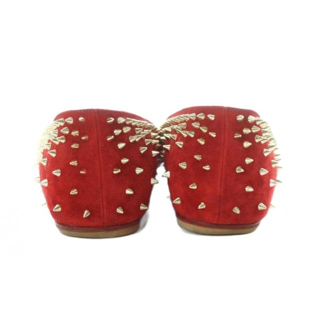 【中古】クリスチャンルブタン ESCARPIC FLAT VEAU VELOURS エスカルピックフラット パンプス 35.5 22.5cm 赤