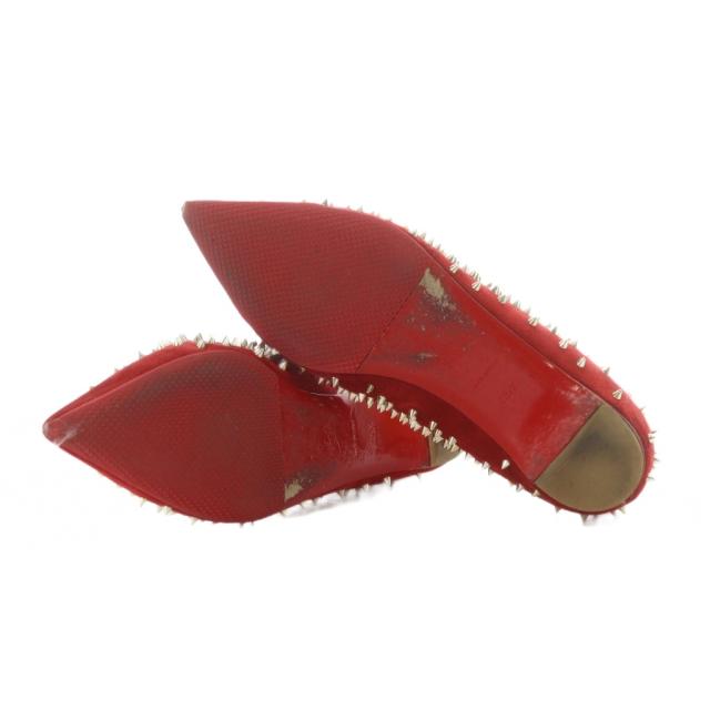 【中古】クリスチャンルブタン ESCARPIC FLAT VEAU VELOURS エスカルピックフラット パンプス 35.5 22.5cm 赤