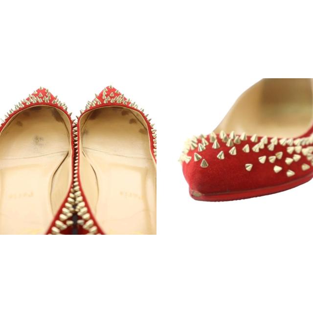 【中古】クリスチャンルブタン ESCARPIC FLAT VEAU VELOURS エスカルピックフラット パンプス 35.5 22.5cm 赤