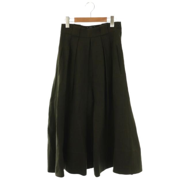 【中古】コンテ conte 25SS ペーパー タックスカート ロング 36 ダークカーキ /HK ■OS レディース