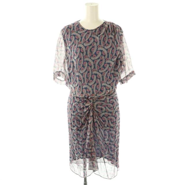 【中古】イザベル マラン エトワール シルク総柄バックオープンワンピース 36 マルチカラー /DO ■OS レディース