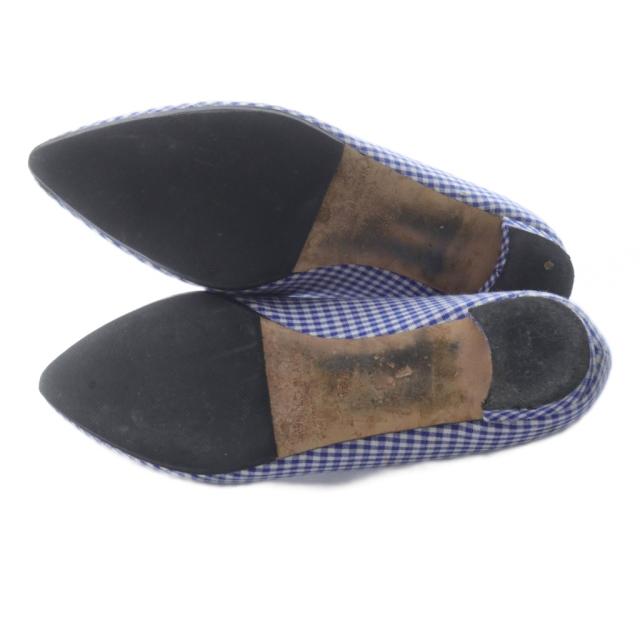 【中古】マノロブラニク フラットパンプス ポインテッドトゥ 36.5cm 青 ブルー 白 ホワイト /SR レディース