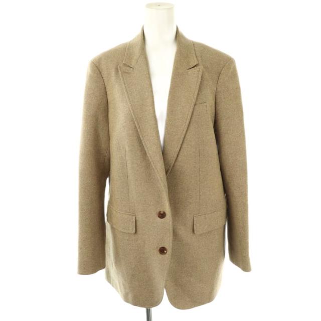 【中古】ミューズ ドゥーズィエム クラス Nep Tweed ジャケット テーラード シルク混 38 ベージュ レディース