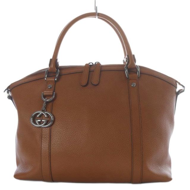 【中古】グッチ GUCCI インターロッキングG ハンドバッグ レザー ブラウン 341503 /YO17 ■OH レディース