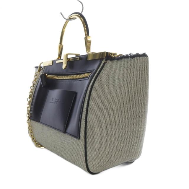 【中古】ザンチェッティ ZANCHETTI アムレット ハンドバッグ ワンハンドル ショルダーバッグ 2way グレー ブラック 中古】ザンチェッティ ZANCHETTI アムレット ハンドバッグ ワン