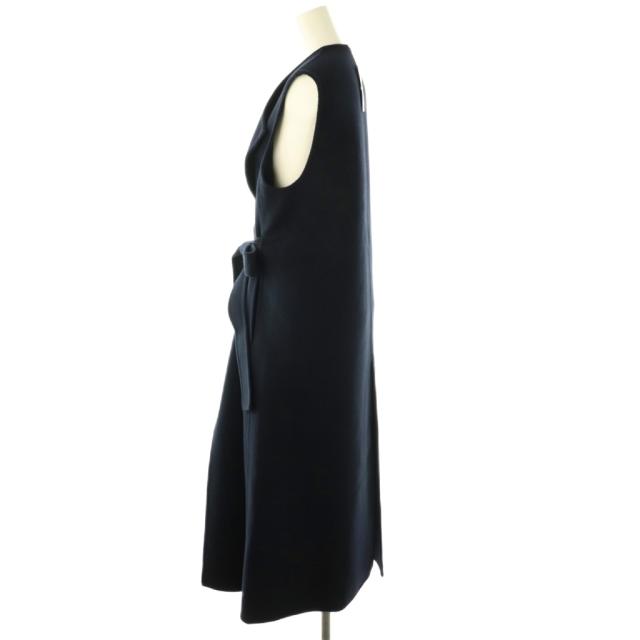 【中古】未使用品 ミューズ ドゥーズィエム クラス 24AW ウールアンゴラ混 ロングベスト ベルト付き 38 ネイビー_2