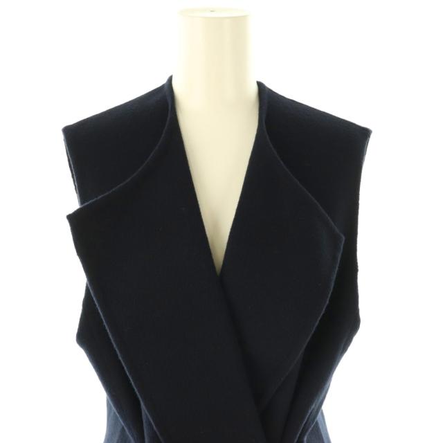 【中古】未使用品 ミューズ ドゥーズィエム クラス 24AW ウールアンゴラ混 ロングベスト ベルト付き 38 ネイビー_4