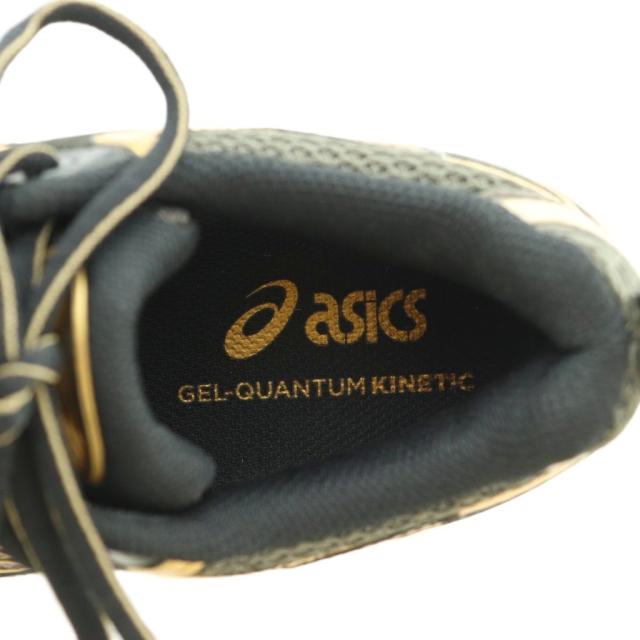 【中古】アシックス GEL-QUANTUM KINETIC スニーカー シューズ US5 23.5cm 黒 ゴールドカラー 1203A270 レディース