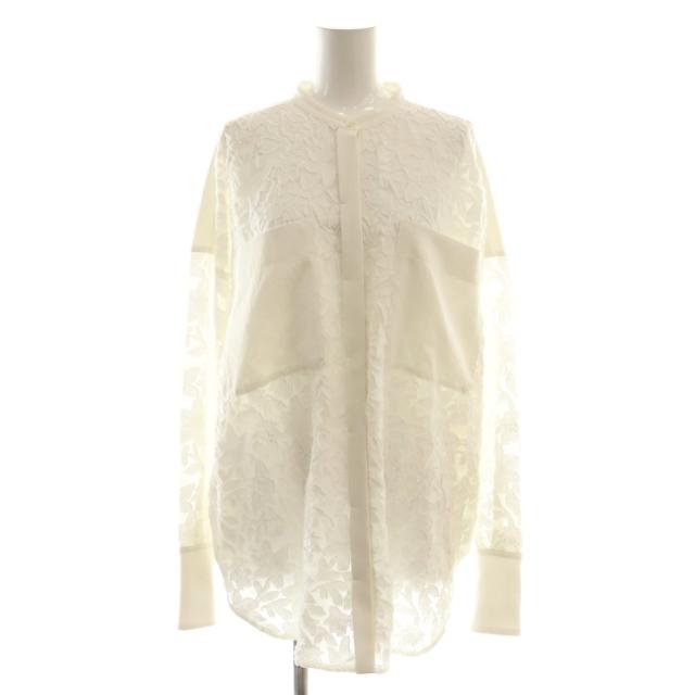 【中古】フォルモ FORMO ジャガードシャツ ブラウス シアー 2 ホワイト /CX ■OS レディース