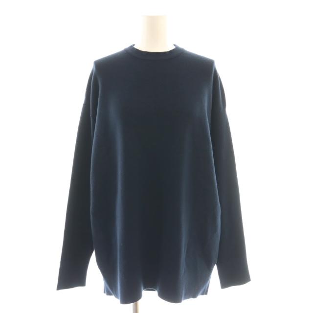 【中古】フォルフォルモ FOR FORMO クルーネックニットプルオーバー セーター 2 紺 /CX ■OS レディース