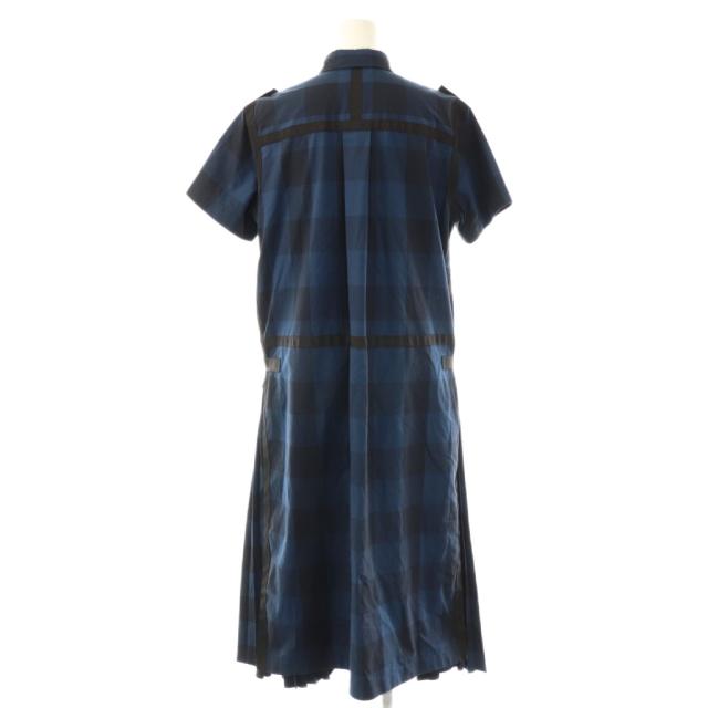 中古】サカイ チェックコットンポプリンワンピース 半袖 ロング 2