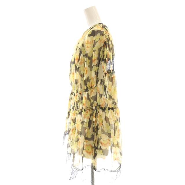 【中古】スタイリング 25AW シフォンギャザーブラウス フラワープリント シアー レース F イエロー マルチカラー 中古】スタイリング 25AW シフォンギャザーブラウス フラワープリント
