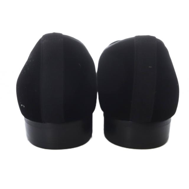 【中古】ダブルエイチ w+h 福島モデル ベルベット ルームシューズ 7.5 25.5cm 黒 TWH-0001 /SR ■SH メンズ