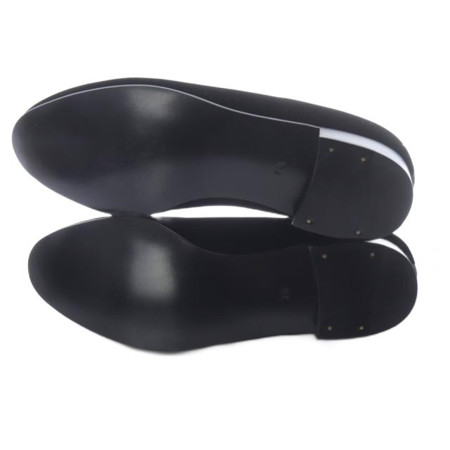 【中古】ダブルエイチ w+h 福島モデル ベルベット ルームシューズ 7.5 25.5cm 黒 TWH-0001 /SR ■SH メンズ