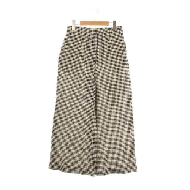 【中古】サードマガジン THIRD MAGAZINE ×mikomori チェックパンツ ワイド 2 ブラック ホワイト /HK ■OS ■SH