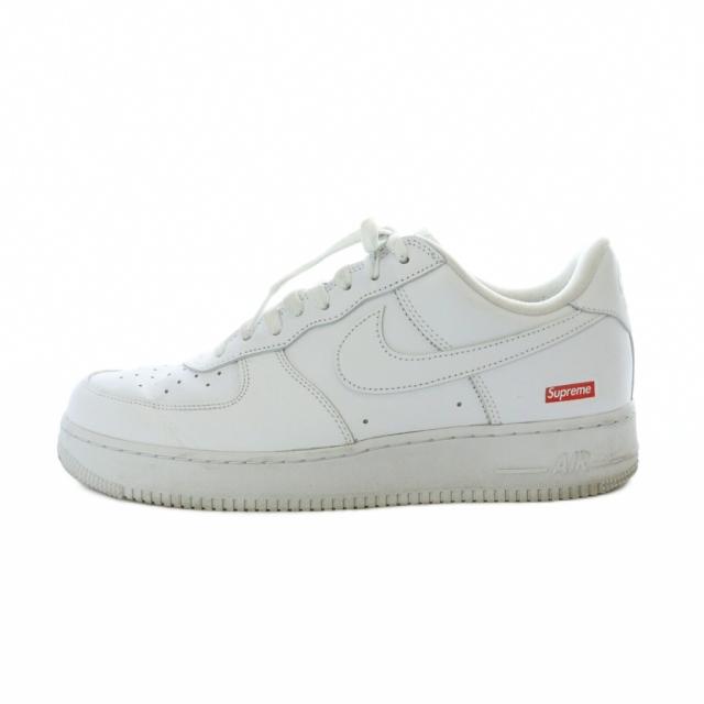 【中古】シュプリーム ×ナイキ  AIR FORCE 1 LOW エアフォース スニーカー レザー 28cm 白 ホワイト CU9225-100