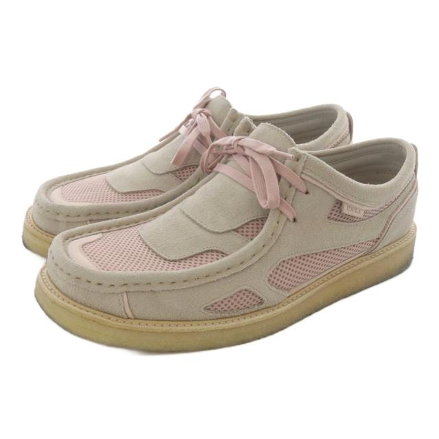 【中古】クラークス clarks オリジナルズ UNION Wallabee UNLA シューズ ロゴ UK9 グレージュ ピンク /SR メンズ