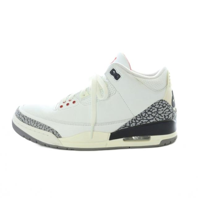 【中古】ナイキ AIR JORDAN 3 RETRO WHITE CEMENT REIMAGINED エアジョーダン 3 レトロ スニーカー シューズ 28cm