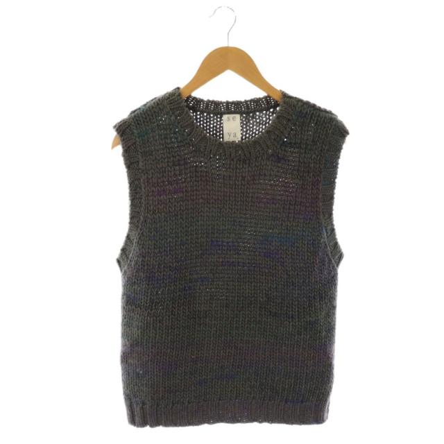【中古】セヤ Seya. FROST KNIT VES ニット ベスト プルオーバー 3 グレー /HK ■OS メンズ