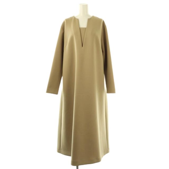 【中古】アドーア ADORE 23AW スキューバージャージワンピース ロング 38 ベージュ /HK ■OS レディース