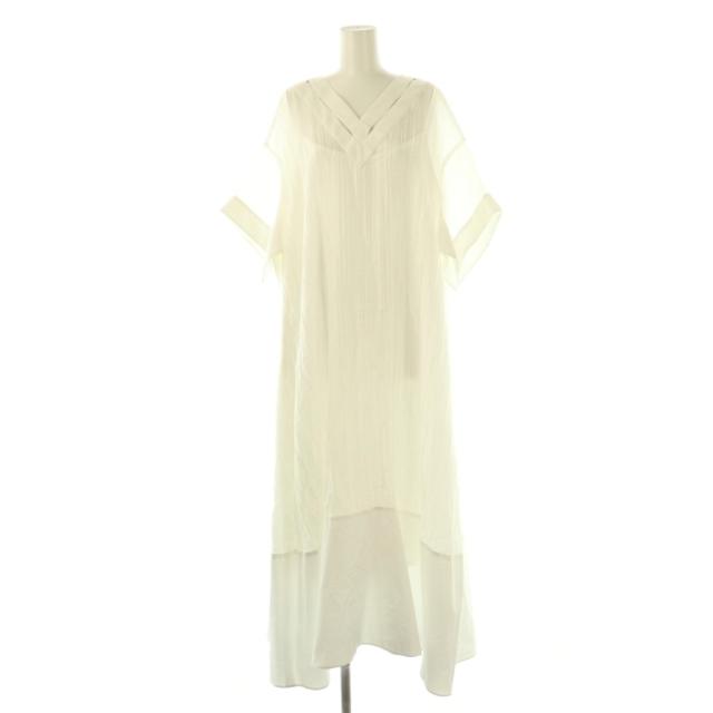 【中古】未使用品 アドーア ADORE 25SS ワッシャーシアーワンピース ロング 38 ホワイト /HK ■OS レディース