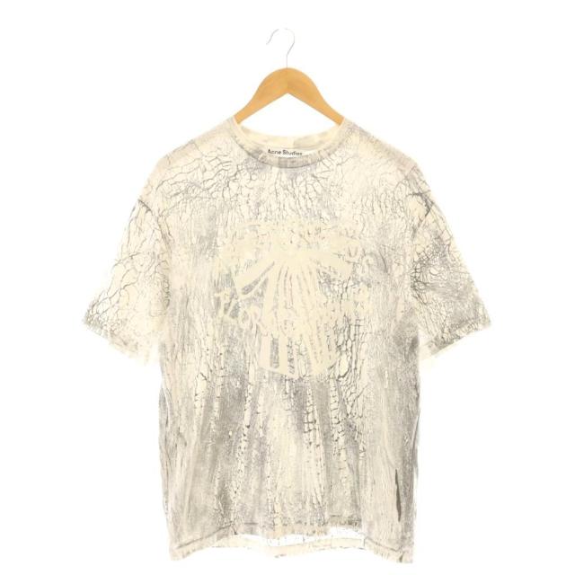 【中古】アクネ ストゥディオズ Acne Studios プラスタープリントTシャツ カットソー XS オフホワイト 白 グレー