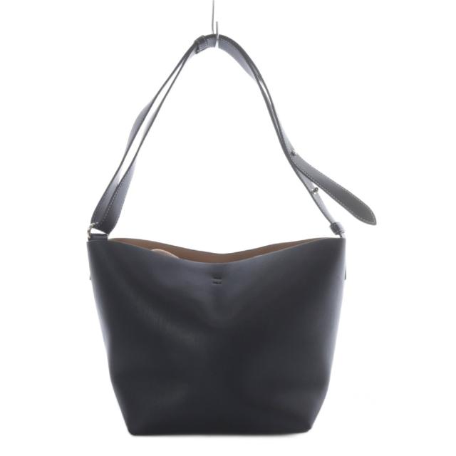 【中古】アンドミューク &MyuQ CARNA トートバッグ ショルダーバッグ フェイクレザー インナーポーチ付き ブラック