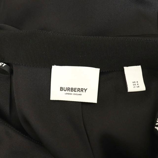 【中古】バーバリー フリルフロントジップシルクスカート ロング フレア 36 ブラック /DO ■OS レディース_4